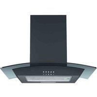 Cookology CGL600BK 60cm Curved Glass Chimney Cooker Hood - Black