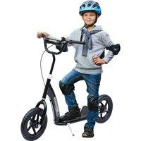 HOMCOM Push Scooter Teen Kids Stunt Bike Ride On With 12'' Eva Tyres Black, Black