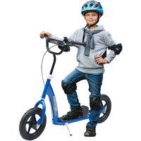 HOMCOM Push Scooter Teen Kids Stunt Bike Ride On With 12'' Eva Tyres Blue, Blue