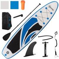 Outsunny 10Ft Inflatable Paddle Stand Up Board Adjustable Paddle Non-slip Deck White, Blue, Black, White