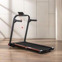 HOMCOM Electric Folding Treadmill w/ Wheels, Safety Button and LED Monitor, Black