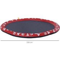 PawHut 150cm Splash Pad Sprinkler For Pets - Red, Red