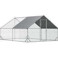 PawHut Large Chicken Coop With Cover 3 X 4 X 2M, Silver