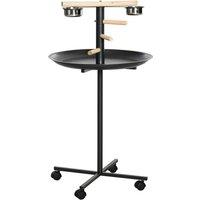 PawHut Metal Bird Feeding Station With Feeding Bowl - Grey, Grey