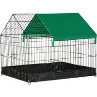 PawHut Small Animal Cage With Waterproof Roof, Black