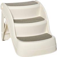 PawHut Foldable Pet Stairs For Small Dogs - Cream, Cream