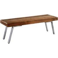 IH Design Retro Wood & Metal Dining Bench, Brown