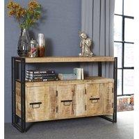 IH Design Upcycled Industrial Mintis Sideboard With 3 Doors, Brown
