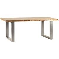 IH Design Natural Essential Live Edge Large 6-8 Seater Dining Table, Brown
