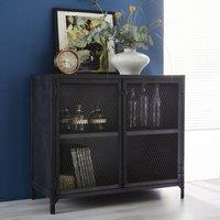 IH Design Henry Dark Metal 2 Door Small Sideboard, Black