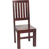 IH Design Dakota Mango Wood Dining Chair High Slat Back Pair Of 2 , Brown