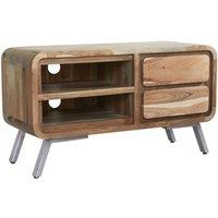 IH Design Retro Metal & Wood Medium TV Unit, Brown