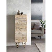 IH Design Tall Chest Of 5 Drawers Dallas Light Mango Wood, Brown