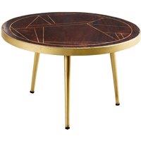 IH Design Round Coffee Table Dallas Dark Mango Wood, Brown