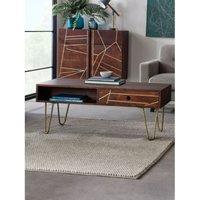 IH Design Rectangular Coffee Table Dallas Dark Mango Wood, Brown