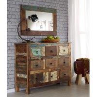 IH Design Reclaimed Boat 9 Drawer Chest, Brown