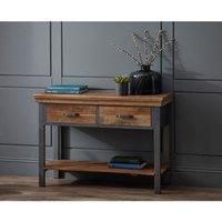 IH Design Cosmopolitan Industrial 2 Drawer Console Table, Brown