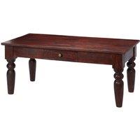 IH Design Maharani Dark Wood Coffee Table With Drawer, Brown
