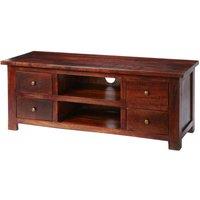 IH Design Maharani Dark Wood TV Cabinet With Drawers, Brown