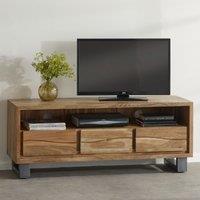 IH Design Natural Essential Live Edge Large Media Unit, Brown