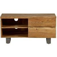 IH Design Natural Essential Live Edge Small TV Unit, Brown