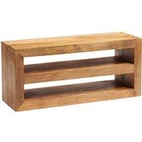 IH Design Dakota Light Mango Wood Open Media Unit, Brown