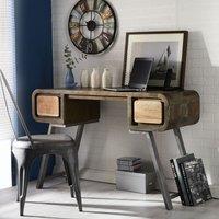 IH Design Retro Metal & Wood Desk, Brown