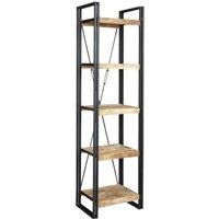 IH Design Upcycled Industrial Mintis Narrow Open Bookcase, Brown