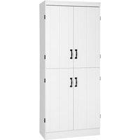 HOMCOM Kitchen Cupboard Storage Cabinet With 4 Doors And Adjustable Shelves White