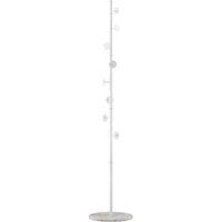 HOMCOM Steel 8 Hook Coat Stand - White, White