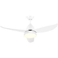 HOMCOM Reversible Ceiling Fan With Light 3 Blades Mount Lighting Fan White, White