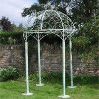 Ascalon Design Wrought Iron Garden Temple, Cream
