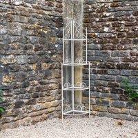 Ascalon Design Four Tier Blaisdon Corner Shelf, Cream