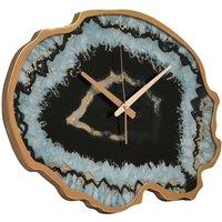 Interiors by PH Black And Gold Agate Effect Wall Clock, Black