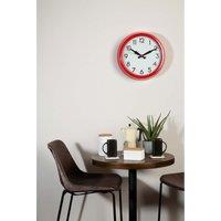 Interiors by PH Red Metal Lined Rim Wall Clock, Red