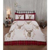 Rapport Home New Angus Stag Duvet Set Red Double, Red