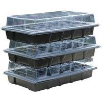 Thompson & Morgan Prepacked Propagator - 3 x Pack of 40, Black