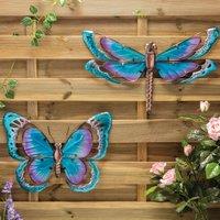 Garden Gear Metal/Glass Butterfly Wall Art - Blue/Purple, Purple