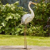 Garden Gear Metal Heron Garden Ornament, Cream