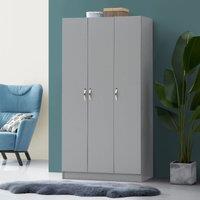Essential 3 Door Double Wardrobe Grey, Grey