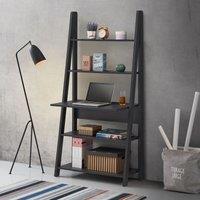 Riva Ladder Desk With Storage Black, Black