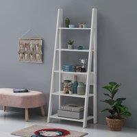 Riva 5 Tier Ladder Bookcase White, White
