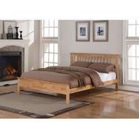Flintshire Pentre Solid Wood Bed Frame 4Ft 6 Double Oak Effect, Brown