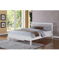 Flintshire Pentre Solid Wood Bed Frame 4Ft 6 Double White, White