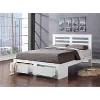 Flintshire New Bretton Solid Wood Bed Frame 5Ft King White, White
