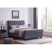 Flintshire Whitford 5Ft King Side Ottoman Bed Plush Grey Velvet, Grey