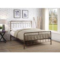 Flintshire Cilcain Metal Bed Frame 5Ft King Antique Bronze, Gold