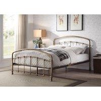 Flintshire Mostyn Metal Bed Frame 5Ft King Antique Bronze, Gold