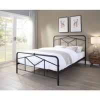 Flintshire Axton Metal Bed Frame 4Ft 6 Double Black, Black