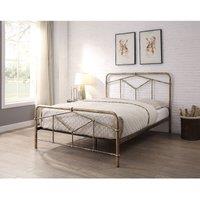 Flintshire Axton Metal Bed Frame 4Ft 6 Double Antique Bronze, Gold